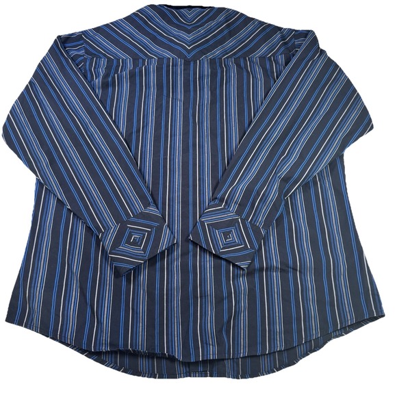 Vintage Wrangler Western Shirt Men XL  Black Blue Aztec Cowboy Pearl Snap - Picture 6 of 7